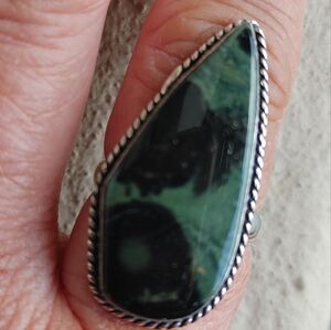 African Kambaba Jasper Gemstone Ring in 925 Sterling Silver Overlay (9)